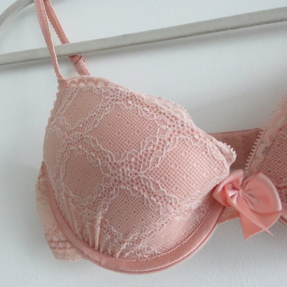 PASSIONATA BY CHANTELLE Let's Play Push-Up T-Shirt Underwire Bra Blush Pink Lace - Picture 7 of 15